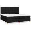 vidaXL Sommier &agrave; lattes de lit avec matelas Noir 200x200 cm Tissu