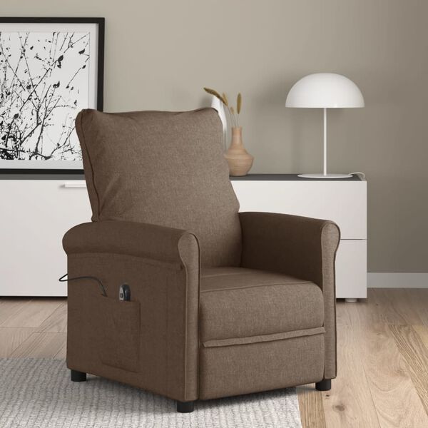 vidaXL Fauteuil Marron Tissu