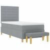 vidaXL Lit &agrave; ressorts avec matelas Gris clair 90 x 200 cm tissu