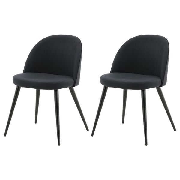 Venture Home Chaises &agrave; manger lot de 2 Velvet Polyester Noir