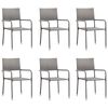 vidaXL Ensemble &agrave; Manger de jardin 7pcs R&eacute;sine tress&eacute;e Anthracite gris