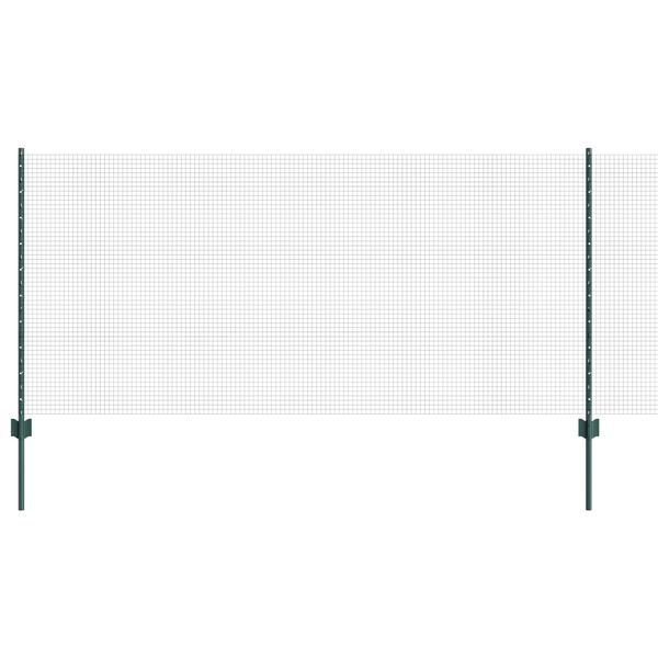 vidaXL Cl&ocirc;ture avec poteau Vert 1 x 10 m Acier