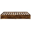 vidaXL Cadre de lit avec tiroirs sans matelas ch&ecirc;ne fum&eacute; 150x200 cm