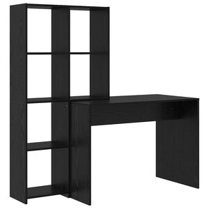 vidaXL Bureau Ch&ecirc;ne noir 138,5 x 55 x 143 cm Bois d'ing&eacute;nierie