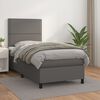 vidaXL Sommier &agrave; lattes de lit avec matelas Gris 80x200 cm Similicuir