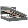 vidaXL Lit de rangement LED avec matelas Gris fonc&eacute; 160 x 200 cm Tissu