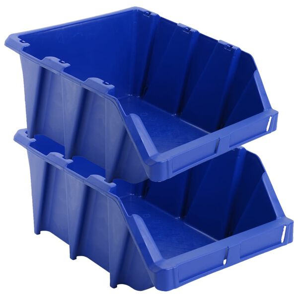 vidaXL Bac de rangement empilable 35 pcs 218x360x156 mm Bleu