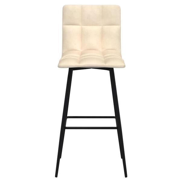 vidaXL Tabourets de bar lot de 2 cr&egrave;me velours