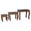 vidaXL Table Gigogne 3 pcs Marron Bois massif d'acajou