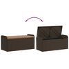 vidaXL Banc de rangement et coussin marron 115x51x52 cm r&eacute;sine tress&eacute;e