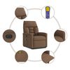 vidaXL Fauteuil inclinable de massage &eacute;lectrique Marron Tissu