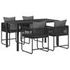 vidaXL Ensemble de salle &agrave; manger pour jardin 5 pcs Noir et anthracite