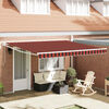 vidaXL Auvent R&eacute;tractable Rouge et Noir 350 x 250 cm Tissu et acier