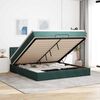 VidaXL Cadre de lit ottoman avec matelas vert foncé 180x200 cm velours