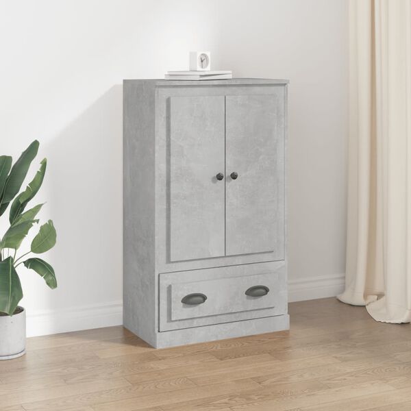 vidaXL Buffet haut gris b&eacute;ton 60x35,5x103,5 cm bois d'ing&eacute;nierie