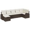 vidaXL Ensemble de canap&eacute; de jardin 7 pcs Marron polyrotin
