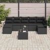 vidaXL Ensemble de Canap&eacute;s avec coussin 8 pcs Noir polyrotin