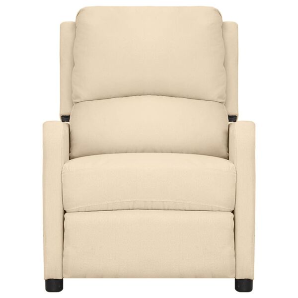 vidaXL Fauteuil inclinable Cr&egrave;me Tissu