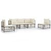 vidaXL Salon de jardin 5 pcs avec coussins anthracite r&eacute;sine tress&eacute;e