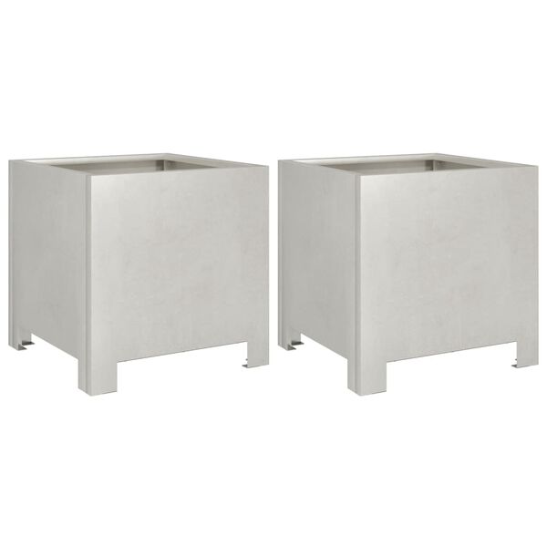 vidaXL Jardini&egrave;res 2 pcs 30x30x30 cm acier inoxydable