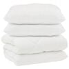 vidaXL Couette avec Oreillers 3 pcs Blanc Microfibre et Plumes D'oie
