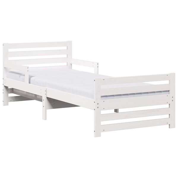 vidaXL Cadre de lit avec matelas Blanc 80 x 200 cm Bois de pin massif