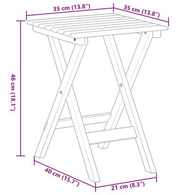 vidaXL Chaises à bascule lot de 2 table pliable noir massif peuplier