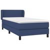 vidaXL Sommier &agrave; lattes de lit avec matelas Bleu 90x200 cm Tissu