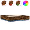 vidaXL Cadre de lit avec LED sans matelas ch&ecirc;ne fum&eacute; 180x200 cm