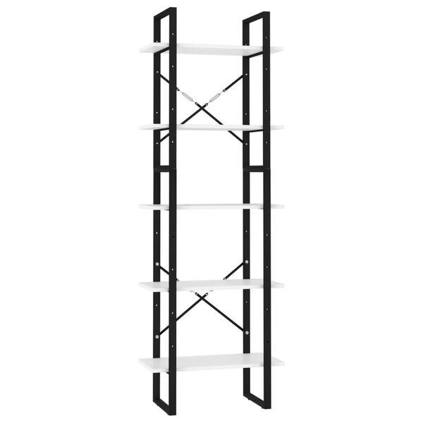 vidaXL Biblioth&egrave;que &agrave; 5 niveaux Blanc 60x30x175 cm Bois ing&eacute;nierie