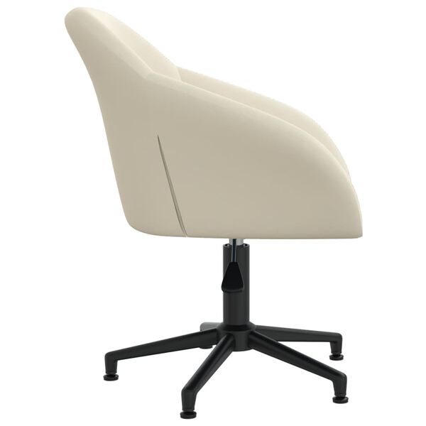 vidaXL Chaise pivotante de salle &agrave; manger Cr&egrave;me Velours