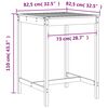 vidaXL Ensemble de bar de jardin 3 pcs gris bois de pin massif
