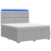 vidaXL Lit boxspring LED avec matelas Gris clair 140 x 190 cm Tissu