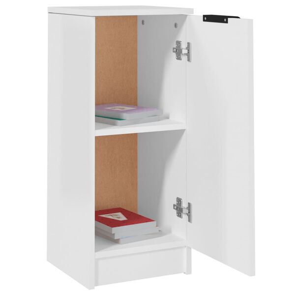 vidaXL Buffets 2 pcs Blanc brillant 30x30x70 cm Bois d'ing&eacute;nierie