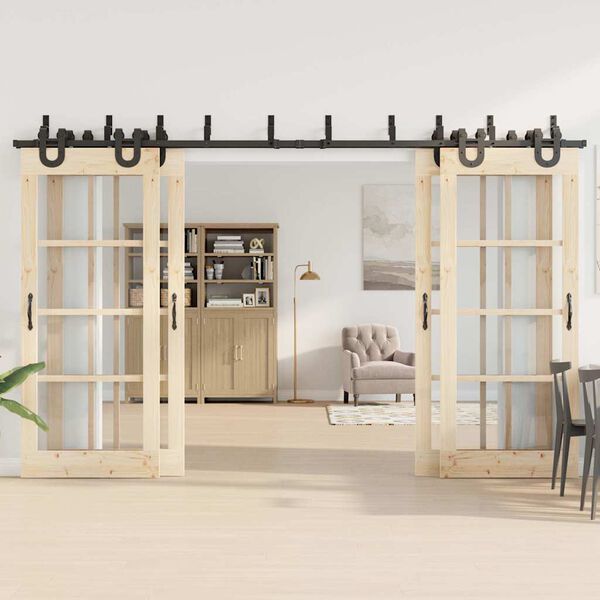 vidaXL Kit de quincaillerie de porte coulissante 366 cm acier noir