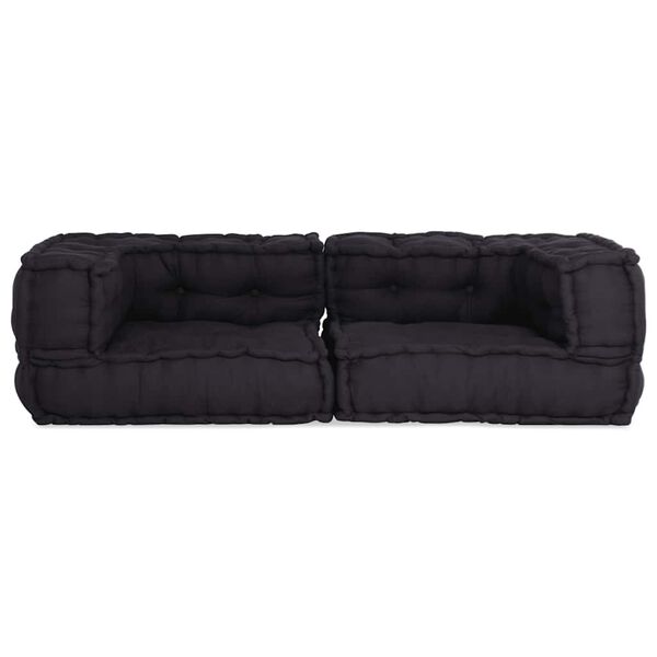vidaXL Canap&eacute; modulaire 2 places anthracite 140x70x36 tissu
