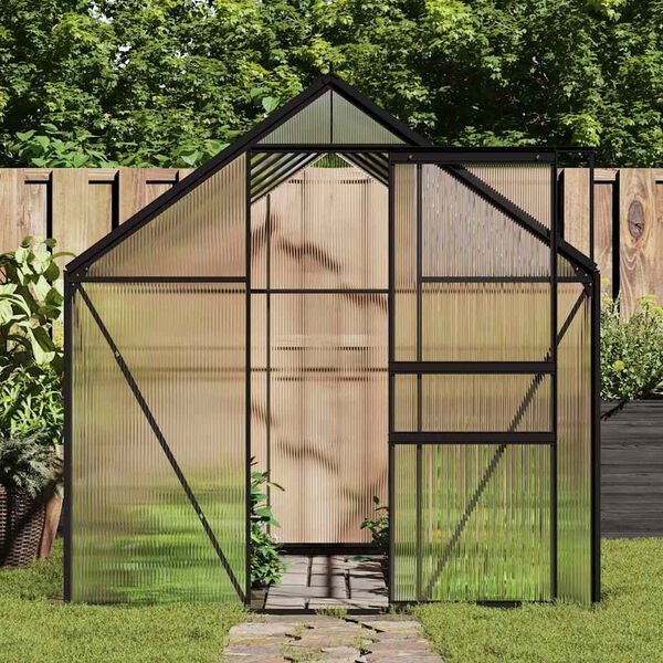 vidaXL Serre avec cadre de base Anthracite Aluminium 7,03 m&sup2;