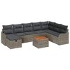 vidaXL Ensemble de canap&eacute; de jardin avec coussin 9 pcs Gris Poly rotin