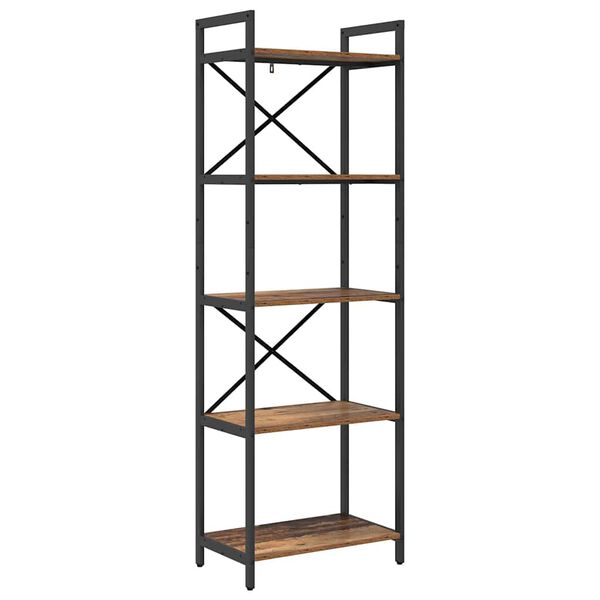 vidaXL &Eacute;tag&egrave;re Bois Ancien 56 x 34 x 171 cm Bois d'ing&eacute;nierie