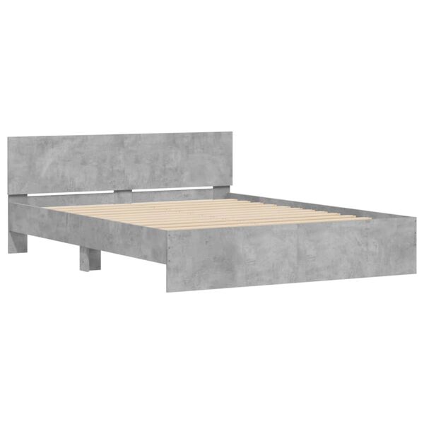 vidaXL Cadre de lit sans matelas gris b&eacute;ton 140x190 cm