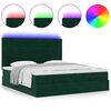 vidaXL Cadre de lit ottoman avec matelas vert fonc&eacute; 200x200 cm velours
