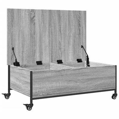 vidaXL Table basse avec roulettes sonoma gris bois d'ingénierie