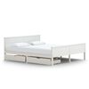 vidaXL Cadre de lit sans matelas blanc bois massif de pin 200x200 cm