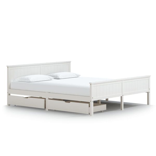 vidaXL Cadre de lit sans matelas blanc bois massif de pin 200x200 cm