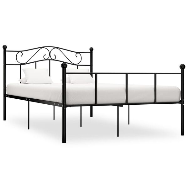 vidaXL Cadre de lit sans matelas noir m&eacute;tal 120x200 cm