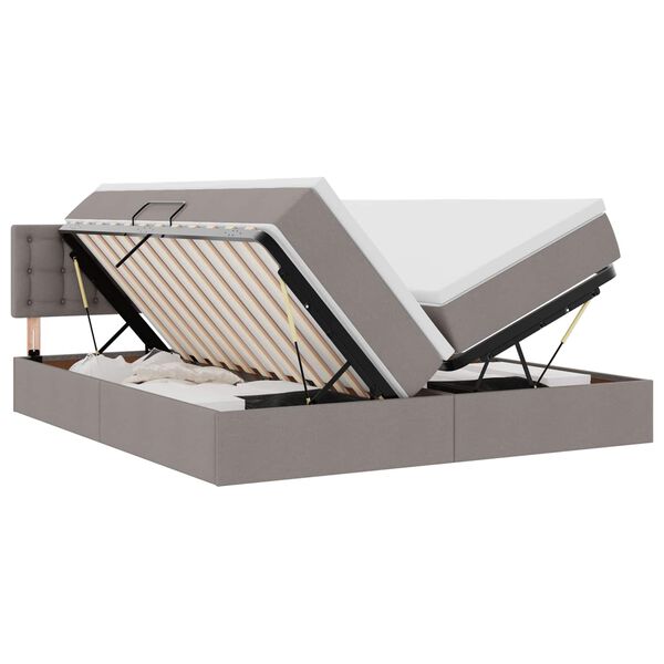 vidaXL Lit de Rangement Taupe 180 x 200 cm Cuir synth&eacute;tique