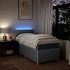 vidaXL Sommier &agrave; lattes de lit avec matelas gris clair 80x200 cm tissu