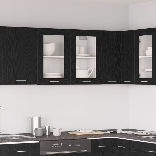 vidaXL Armoire suspendue avec &eacute;tag&egrave;re Lyon Ch&ecirc;ne noir 80 x 31 x 60 cm