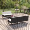 vidaXL Salon de jardin 6 pcs avec coussins r&eacute;sine tress&eacute;e noir