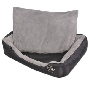 vidaXL Lit pour chiens avec coussin rembourr&eacute; Taille XXL Noir